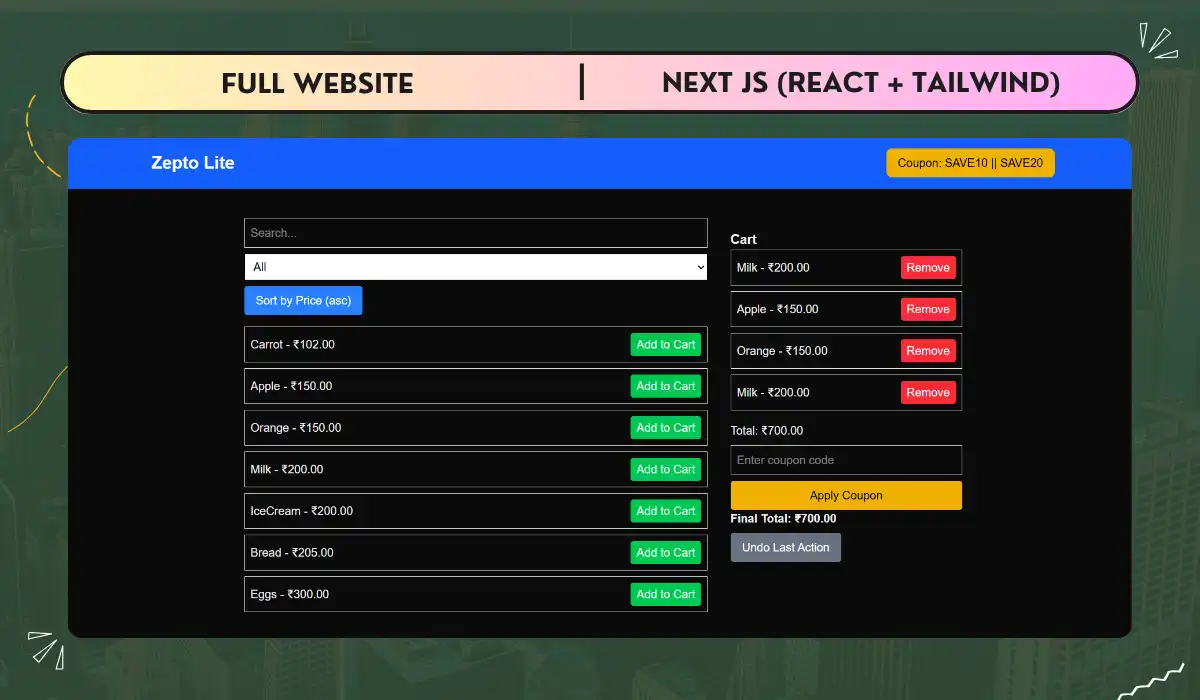 zepto lite - Next.js